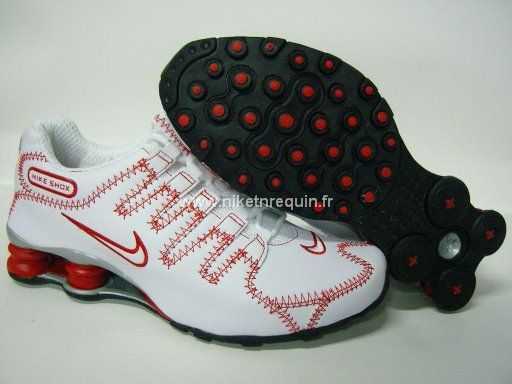 Fonctionnelle Nike Shox Nz Blanc Et Rouge